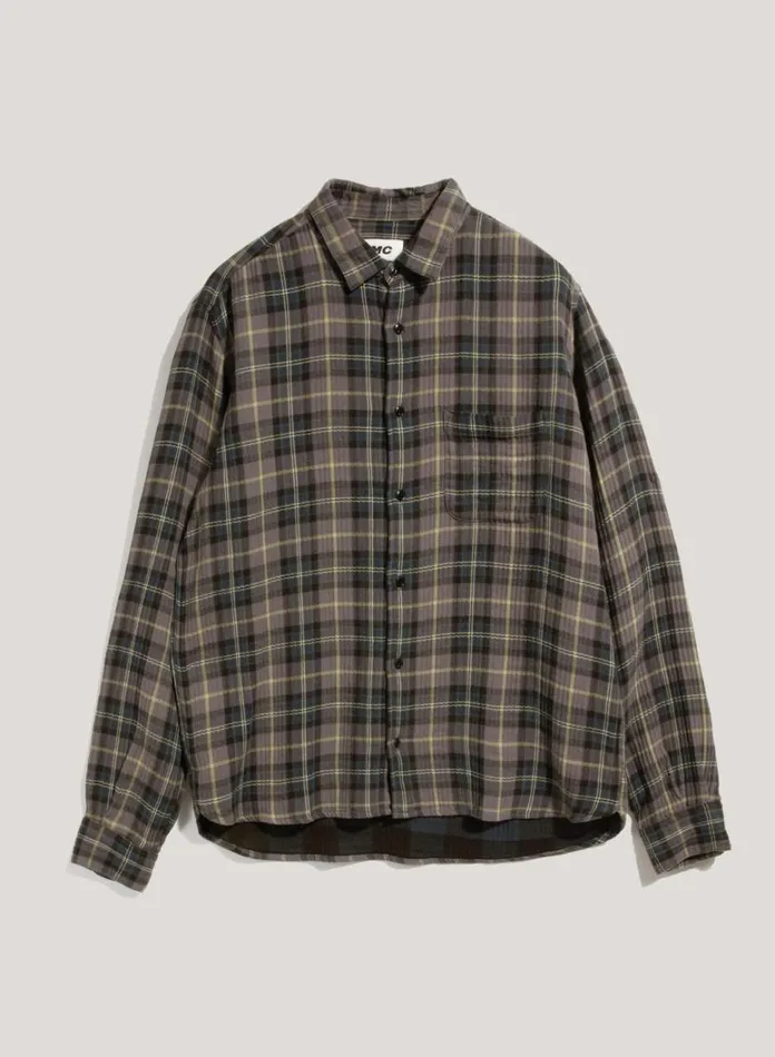 Mens Shirts YMC Curtis Check Shirt Green Multi