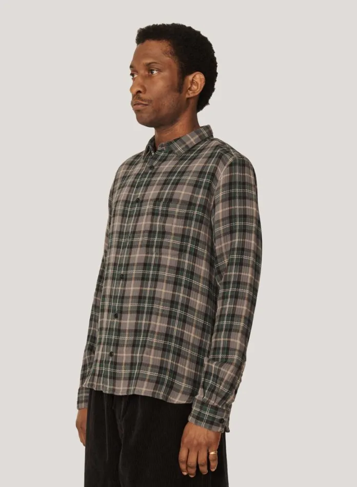 Mens Shirts YMC Curtis Check Shirt Green Multi