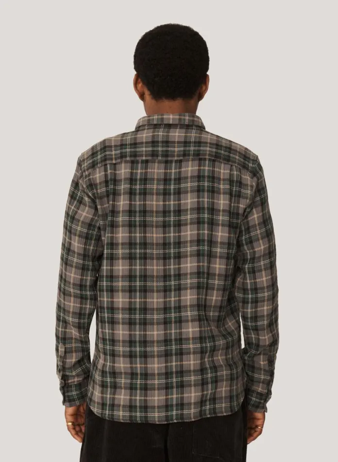 Mens Shirts YMC Curtis Check Shirt Green Multi