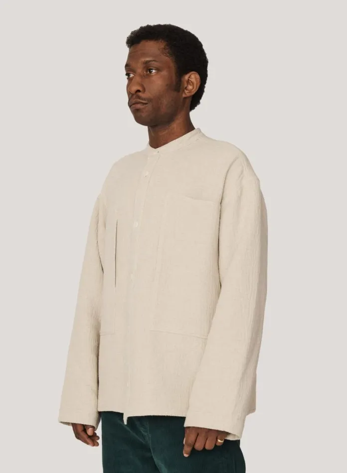 Mens Shirts YMC Hawkeye Brushed Overshirt Ecru