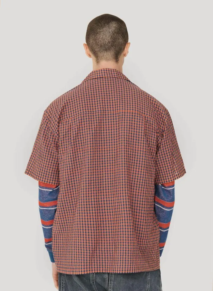 Mens Shirts YMC Idris Shirt Red Multi