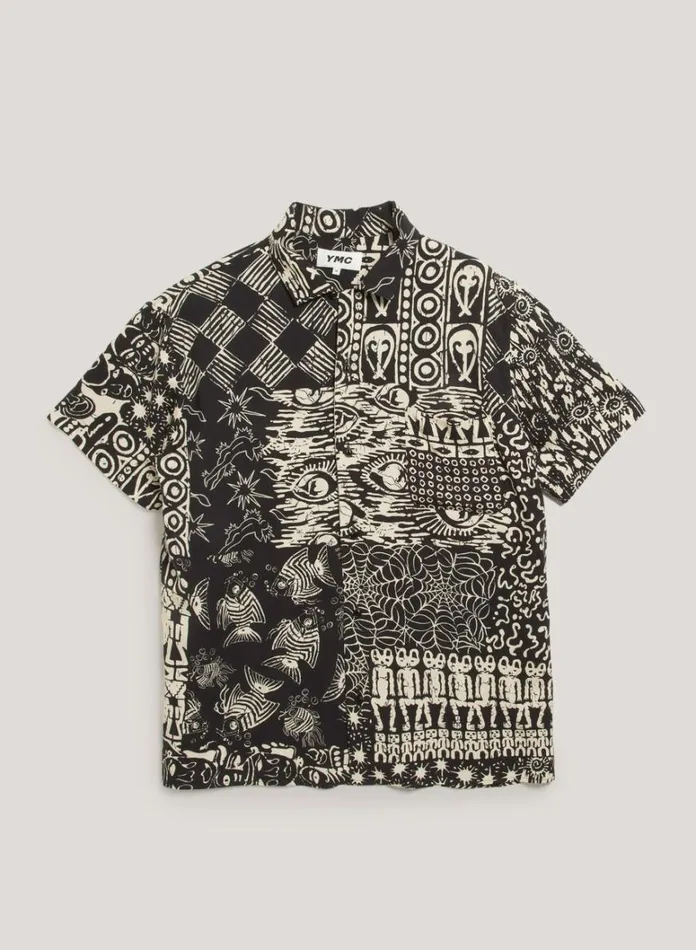 Mens Shirts YMC Malick Shirt Black Multi