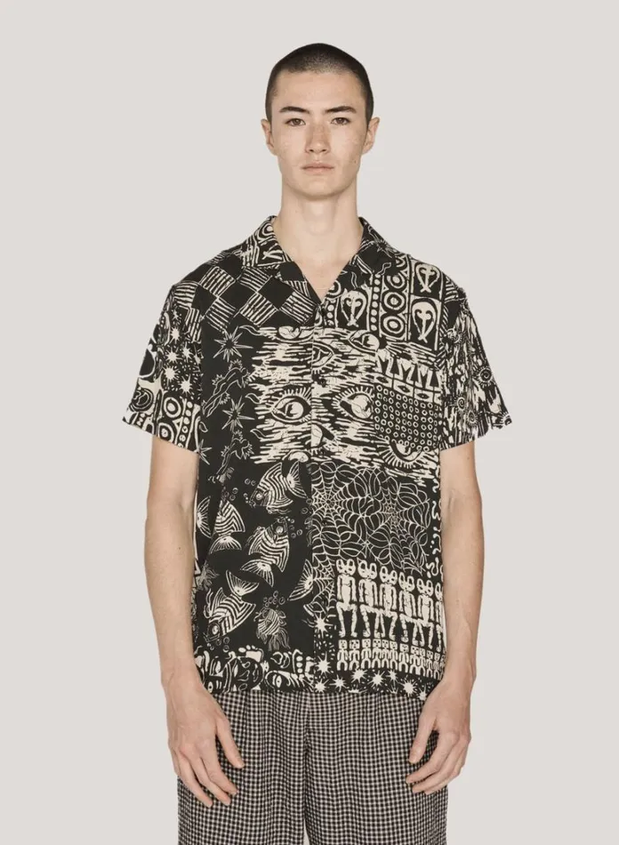 Mens Shirts YMC Malick Shirt Black Multi