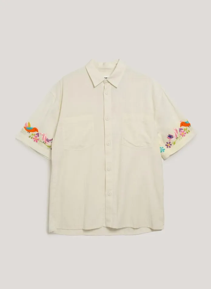 Mens Shirts YMC Mitchum Shirt Ecru