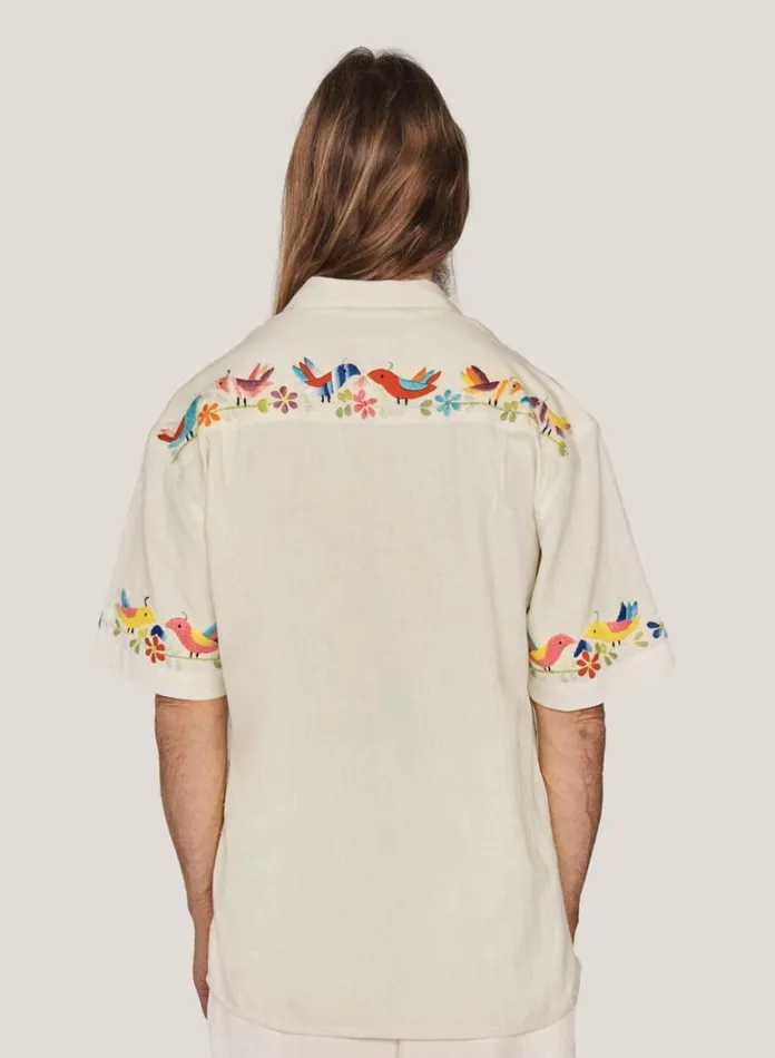 Mens Shirts YMC Mitchum Shirt Ecru