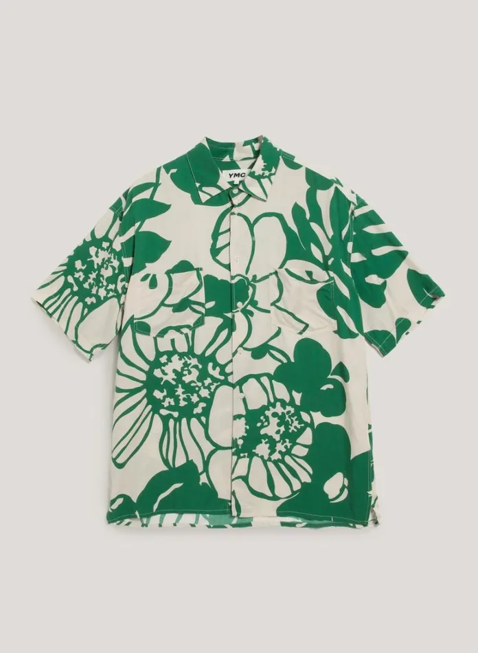 Mens Shirts YMC Mitchum Shirt Green Multi