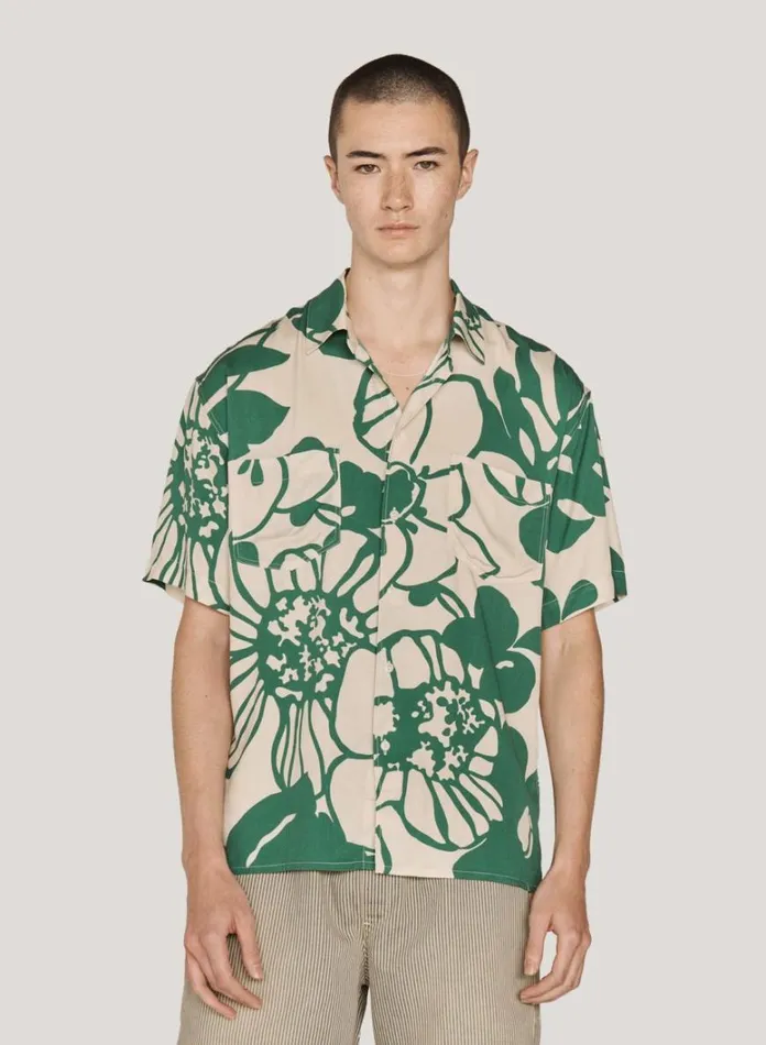 Mens Shirts YMC Mitchum Shirt Green Multi