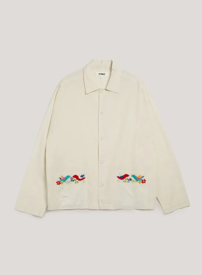 Mens Shirts YMC PJ Shirt Ecru