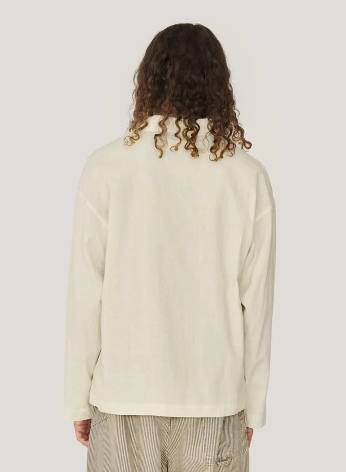 Mens Shirts YMC PJ Shirt Ecru