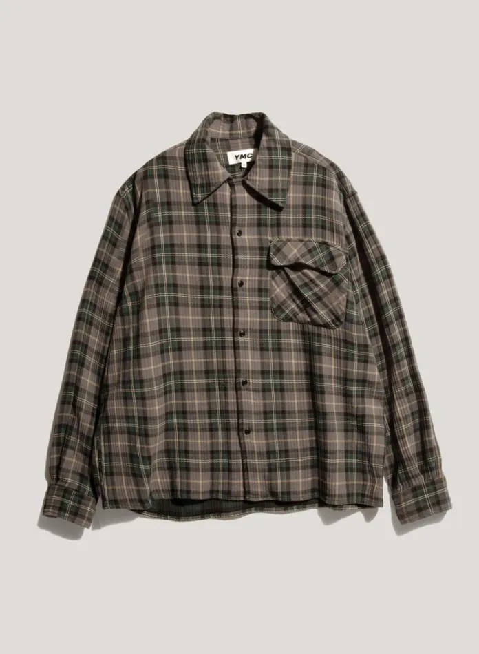 Mens Shirts YMC Wray Check Shirt Green Multi