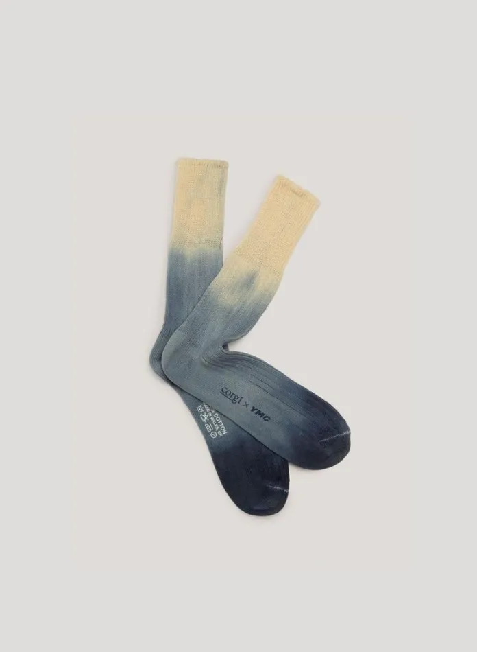 Mens Socks YMC Dip Dye Sock Blue