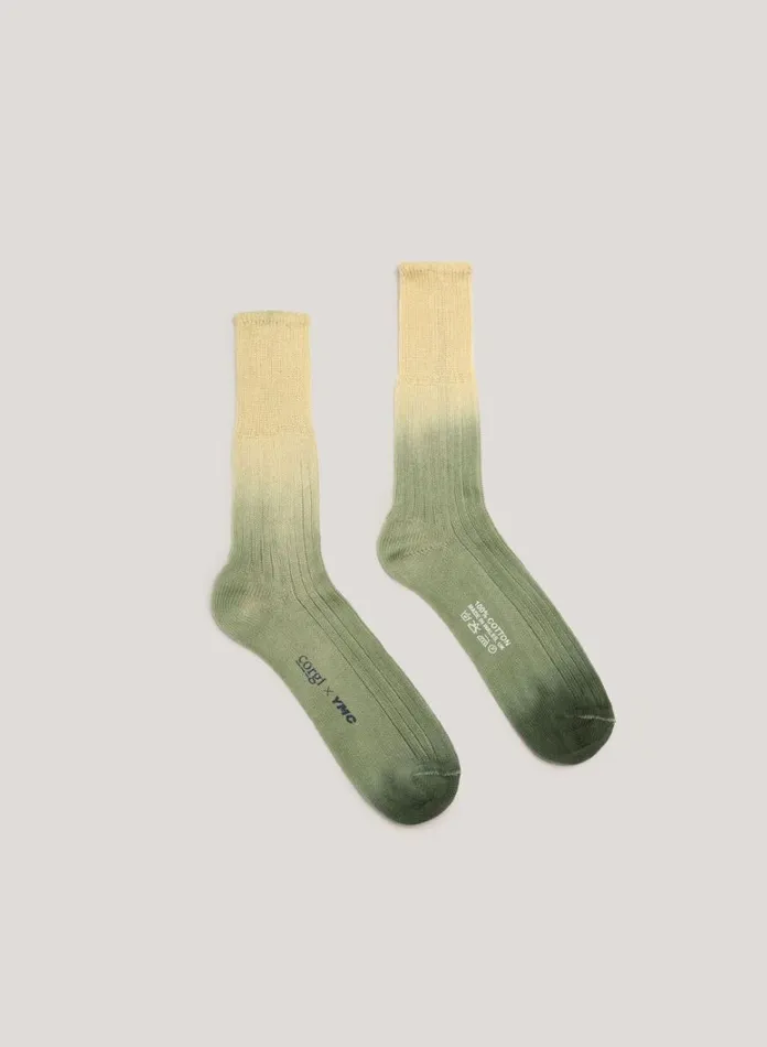 Mens Socks YMC Dip Dye Sock Green