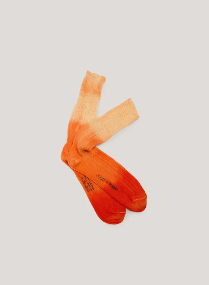 Mens Socks YMC Dip Dye Sock Orange