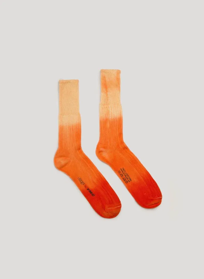 Mens Socks YMC Dip Dye Sock Orange