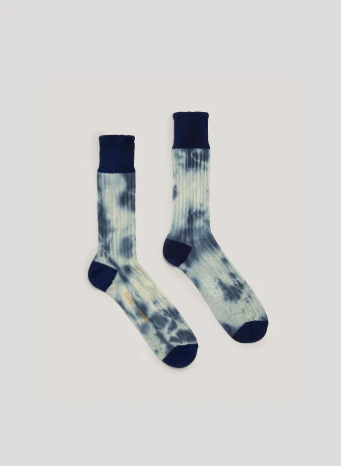 Mens Socks YMC Tie Dye Sock Blue