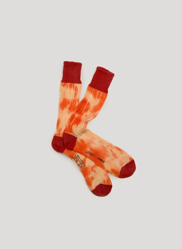 Mens Socks YMC Tie Dye Sock Red