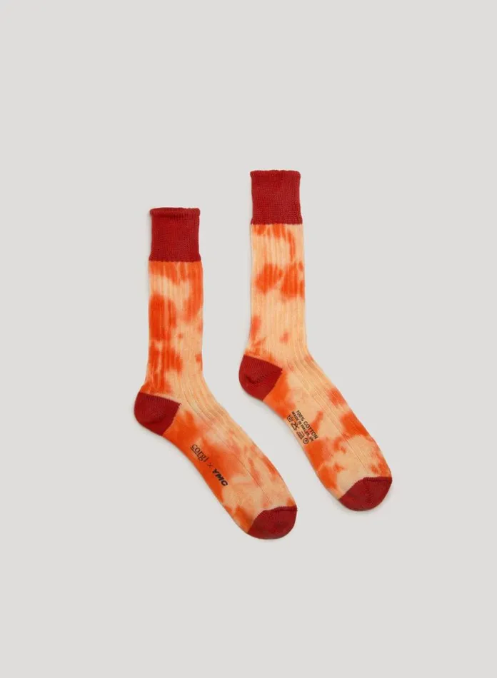 Mens Socks YMC Tie Dye Sock Red