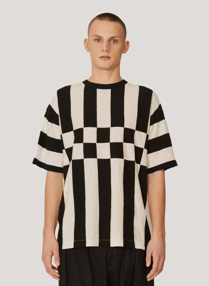 Mens TShirts YMC Hacienda TShirt Black Ecru