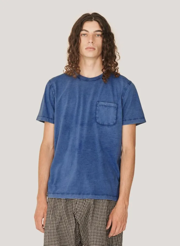 Mens TShirts YMC Wild Ones Pocket T Shirt Blue