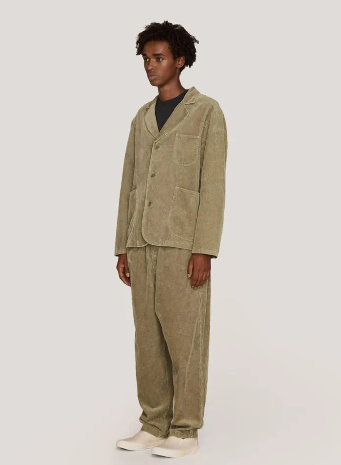 Mens Trousers YMC Alva Corduroy Skate Trouser Olive