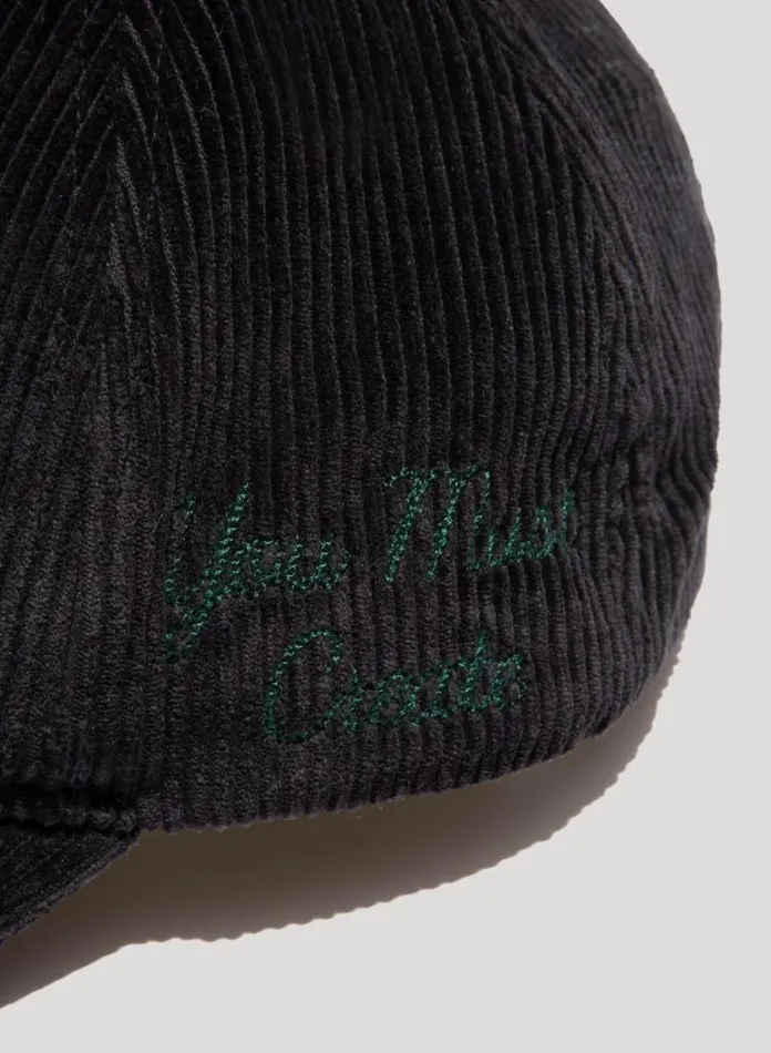 MensWomens Hats YMC Embroidered Corduroy Baseball Cap Black