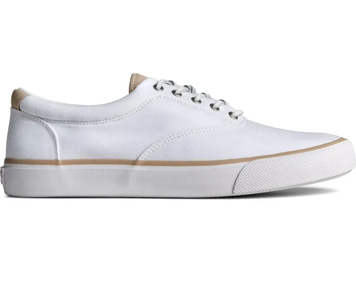 Men SeaCycled Striper II CVO Twill Sneaker White Sperry Sneakers