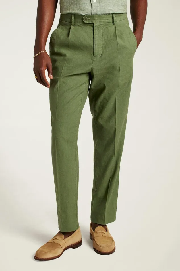 Men Seasonal Pants Bonobos Coastal Linen Pant Green Juice
