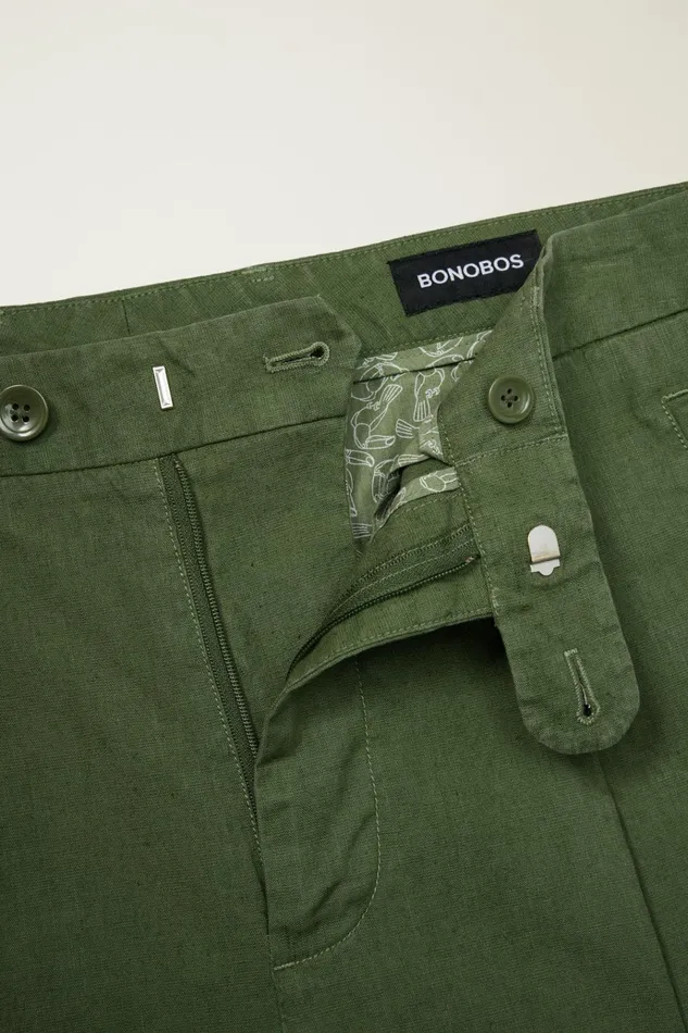 Men Seasonal Pants Bonobos Coastal Linen Pant Green Juice