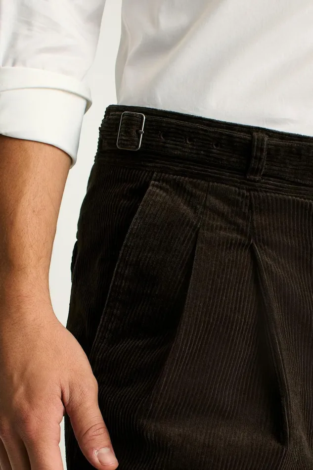 Men Seasonal Pants Bonobos Italian Gurkha Trouser Brown Corduroy