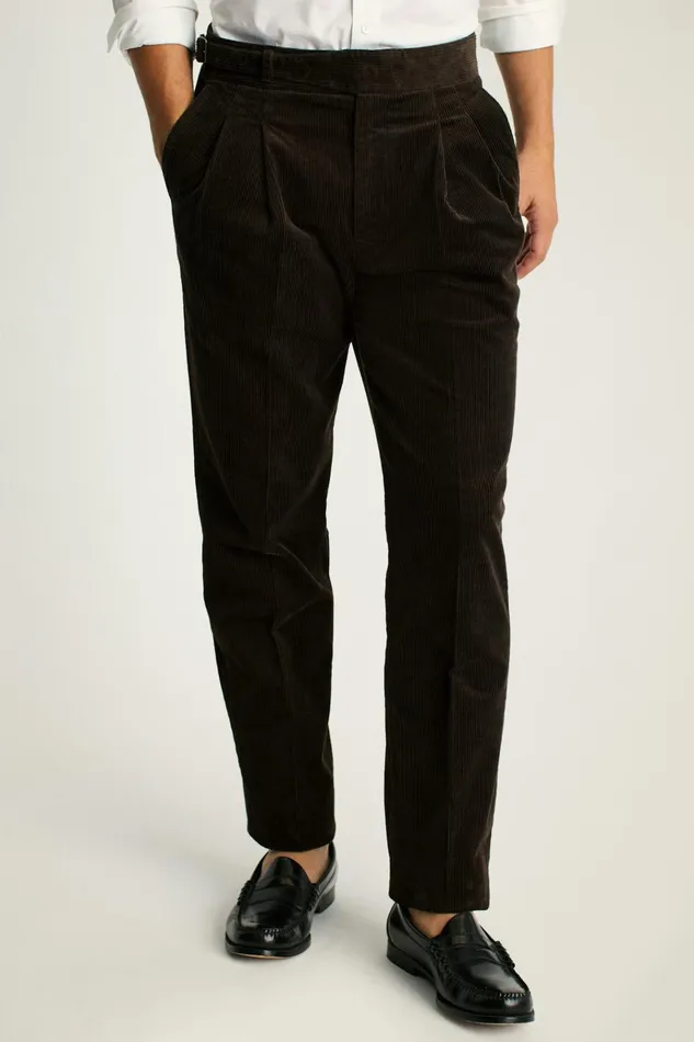 Men Seasonal Pants Bonobos Italian Gurkha Trouser Brown Corduroy