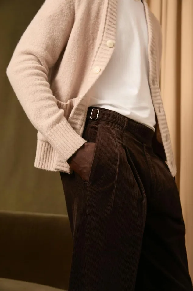 Men Seasonal Pants Bonobos Italian Gurkha Trouser Brown Corduroy