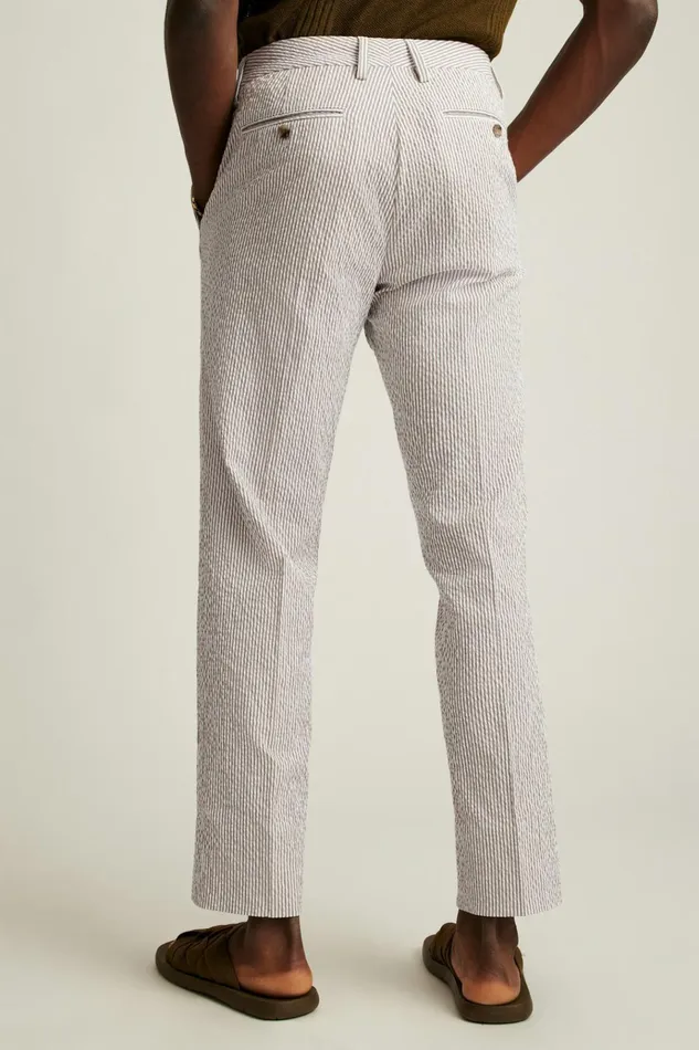 Men Seasonal Pants Bonobos Jetsetter Italian Seersucker Dress Pant Khaki And White Stripe
