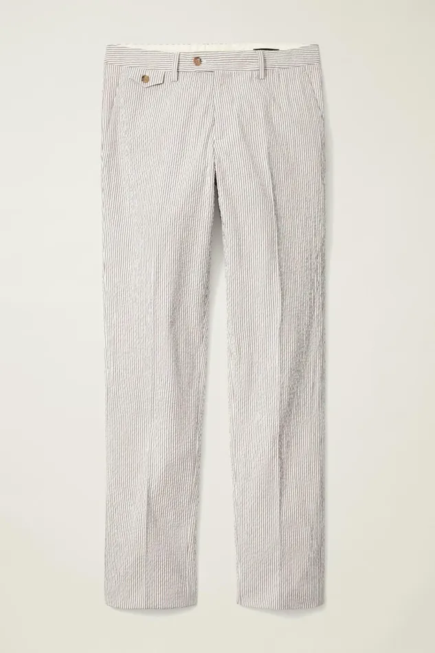 Men Seasonal Pants Bonobos Jetsetter Italian Seersucker Dress Pant Khaki And White Stripe