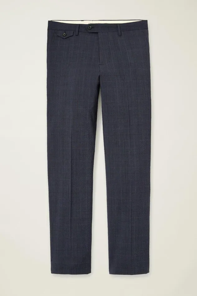 Men Seasonal Pants Bonobos Jetsetter Italian Seersucker Dress Pant Navy Purple Glen Plaid
