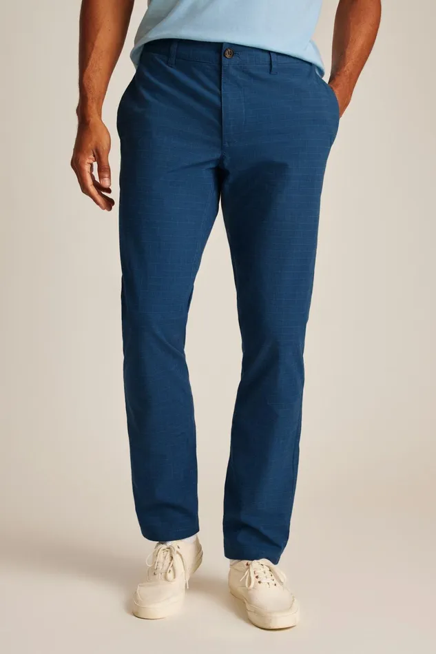 Men Seasonal Pants Bonobos Lightweight Chino Navy Houndstooth Check Yarn Dye