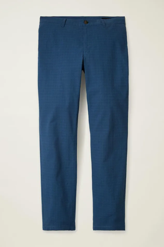 Men Seasonal Pants Bonobos Lightweight Chino Navy Houndstooth Check Yarn Dye
