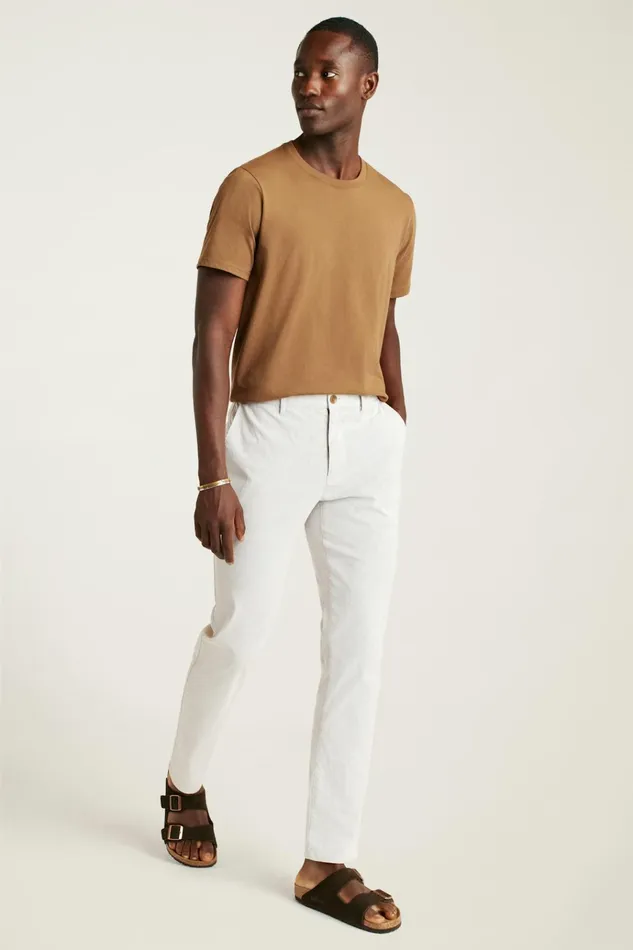 Men Seasonal Pants Bonobos Lightweight Chino Tan White Stripe