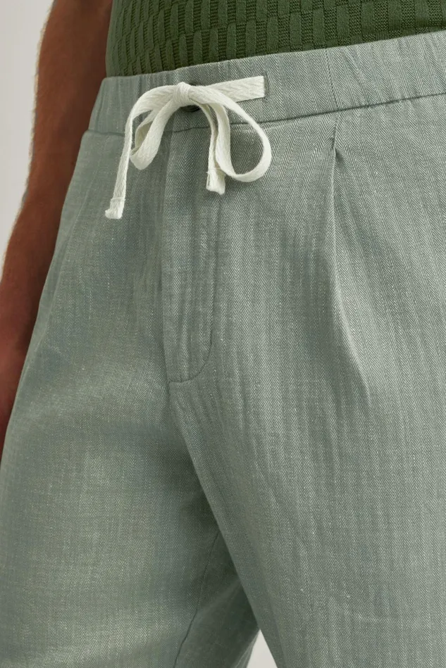 Men Seasonal Pants Bonobos Linen Blend Boardwalk Pant Deep Sage
