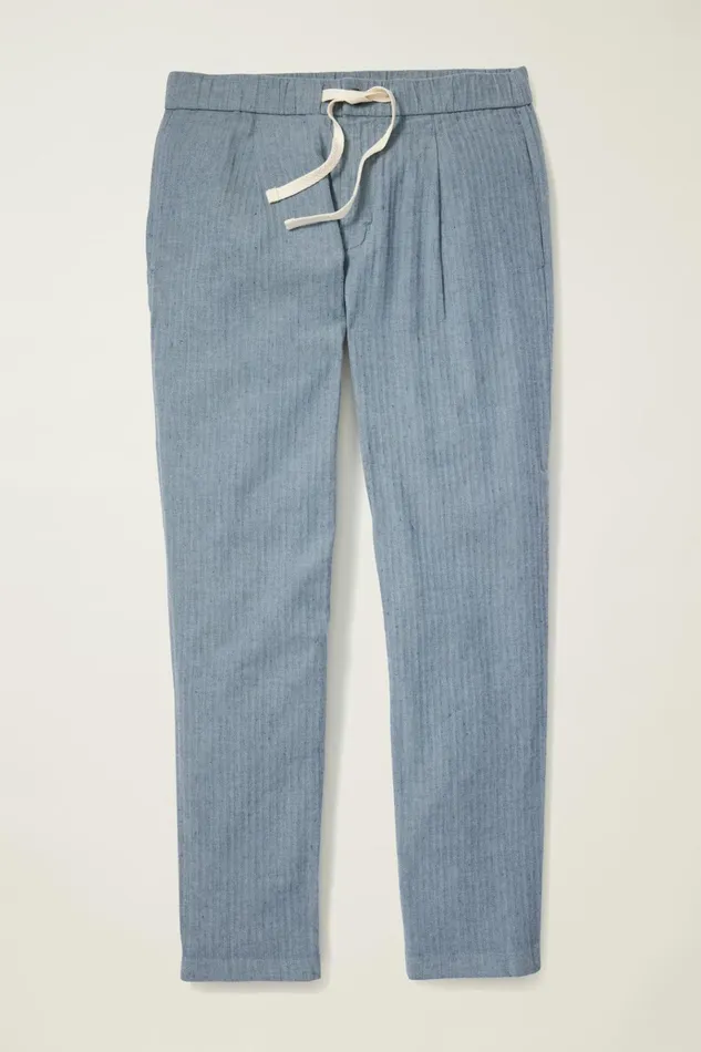 Men Seasonal Pants Bonobos Linen Blend Boardwalk Pant Sea Blue Stripe