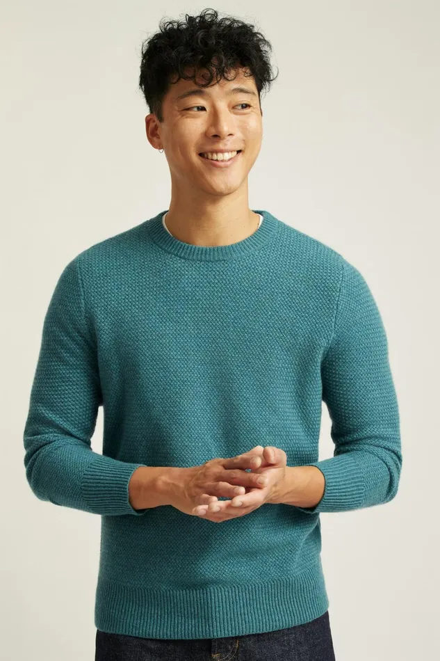 Men Seasonal Sweaters Bonobos Cashmere Crew Neck Sweater Aqua