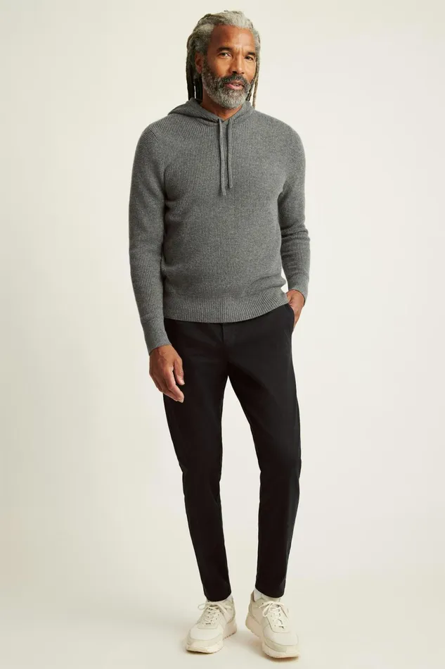 Men Seasonal Sweaters Bonobos Cashmere Hoodie Grey
