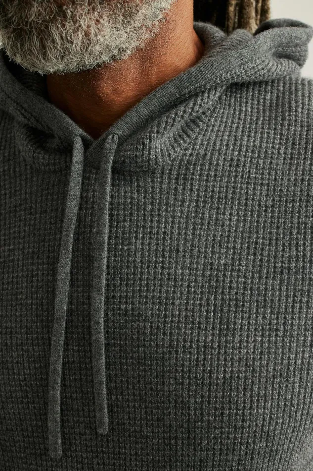 Men Seasonal Sweaters Bonobos Cashmere Hoodie Grey