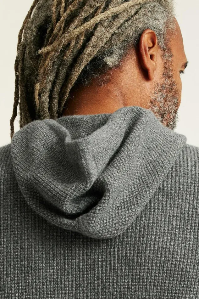 Men Seasonal Sweaters Bonobos Cashmere Hoodie Grey
