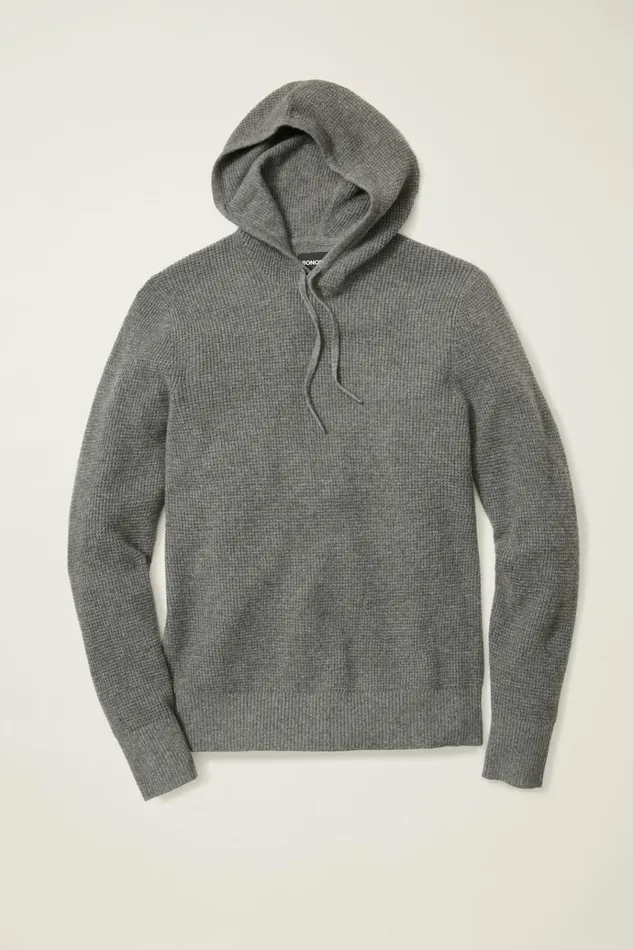 Men Seasonal Sweaters Bonobos Cashmere Hoodie Grey