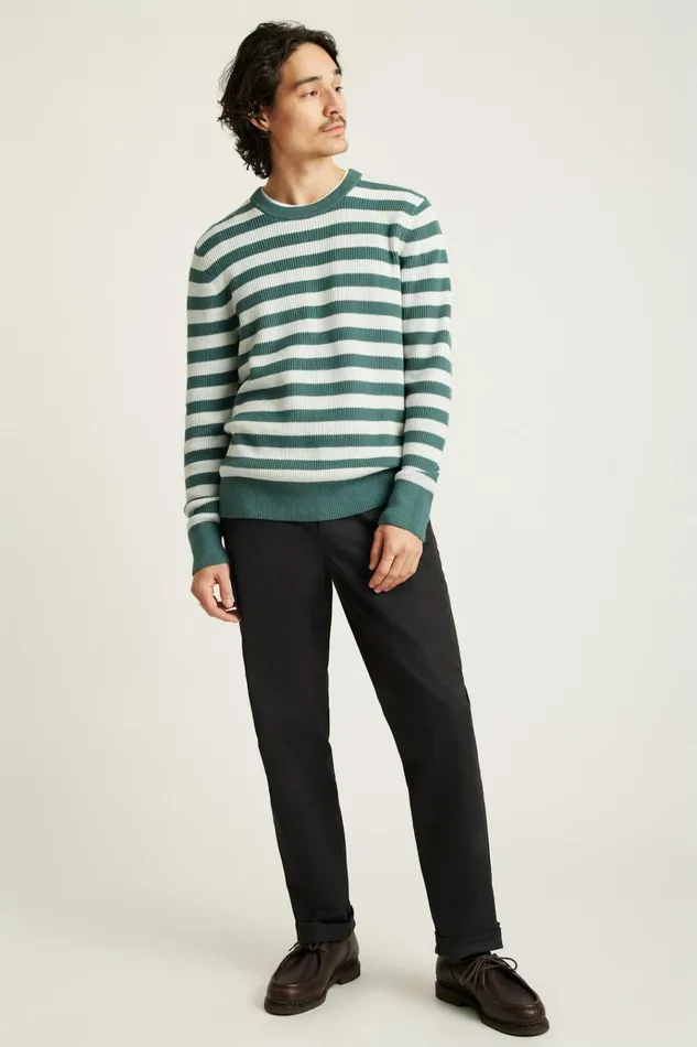 Men Seasonal Sweaters Bonobos Cotton Cashmere Crew Neck Sweater Coastal Pine Stripe Men Seasonal Sweaters Bonobos Cotton Cashmere Crew Neck Sweater Coastal Pine Stripe