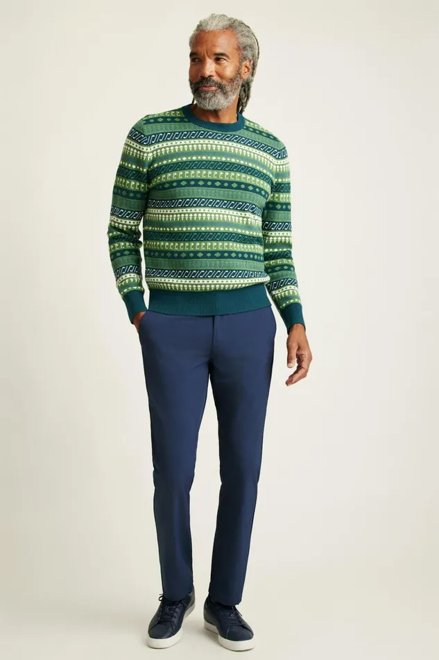 Men Seasonal Sweaters Bonobos Cotton Cashmere Golf Sweater Green Fair Isle Men Seasonal Sweaters Bonobos Cotton Cashmere Golf Sweater Green Fair Isle