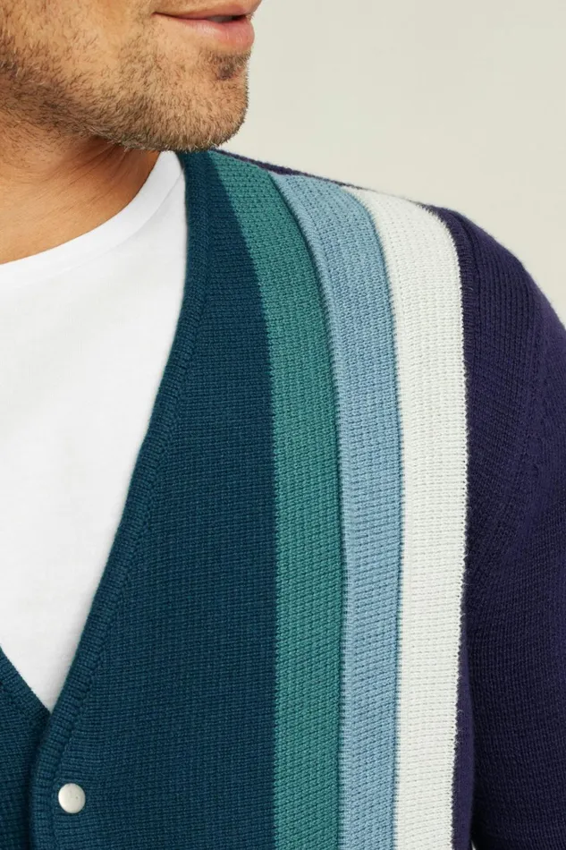Men Seasonal Sweaters Bonobos Cotton Cashmere Retro Cardigan Coastal Blue