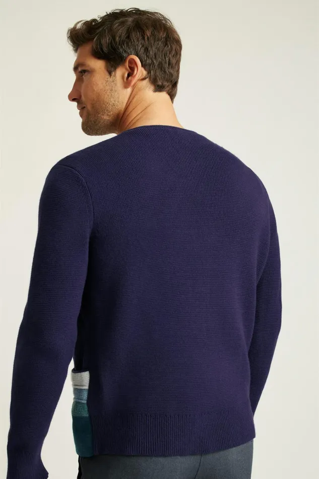 Men Seasonal Sweaters Bonobos Cotton Cashmere Retro Cardigan Coastal Blue
