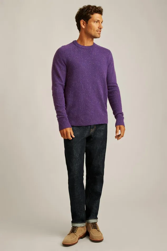 Men Seasonal Sweaters Bonobos Donegal Crew Neck Sweater Electric Purple
