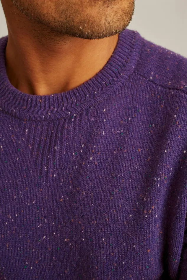 Men Seasonal Sweaters Bonobos Donegal Crew Neck Sweater Electric Purple
